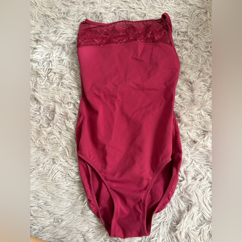 Red Lace Trim Suffolk leotard